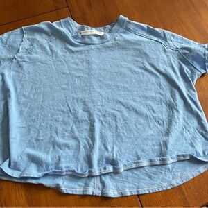 Altar'd State Washed Sky Blue Cropped Crew Tee